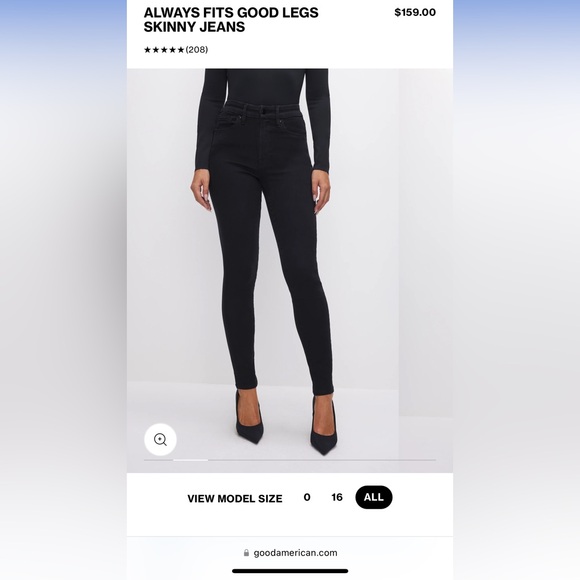 Always Fits Good Legs Skinny Jeans - Good American - Size 00-4 - Picture 2 of 9